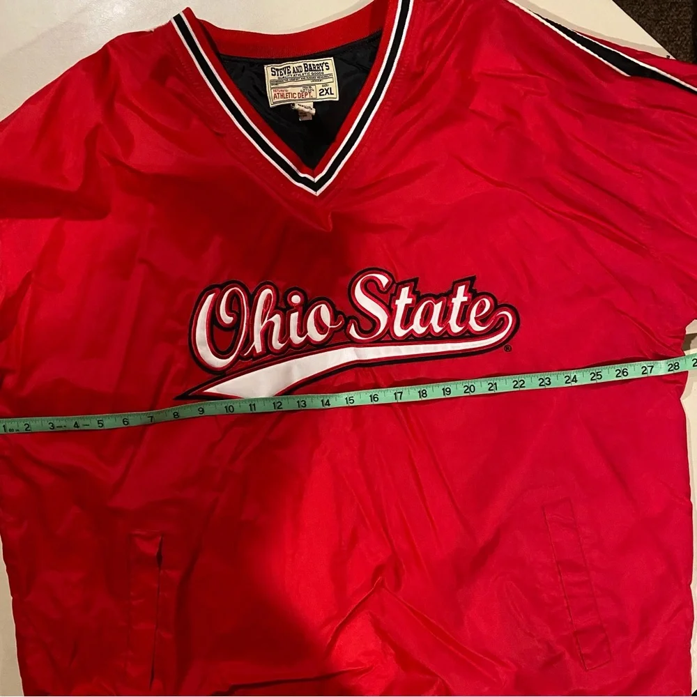 Vintage Ohio State Jacket Men's 2X Red Vneck Pullover Lined Spellout OSU College